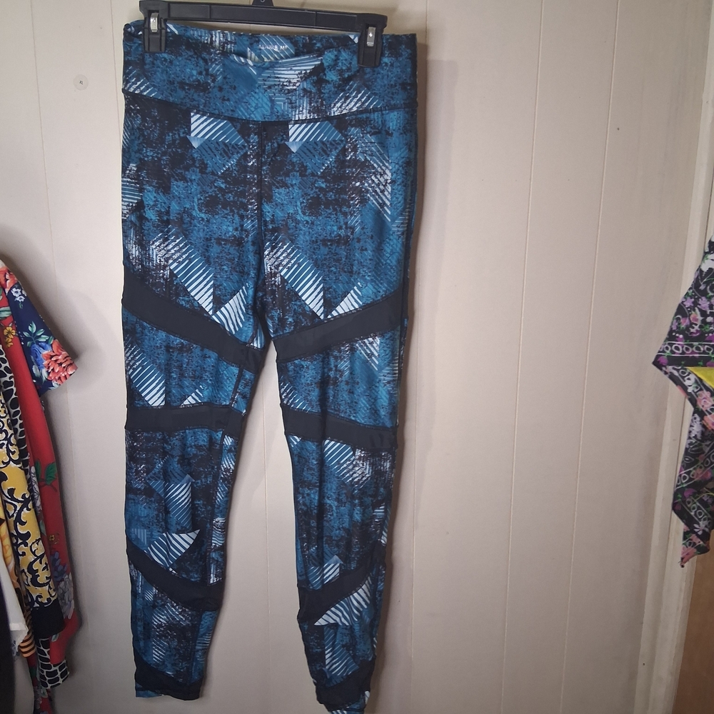 Adore Me Blue and Black Patterned Leggings